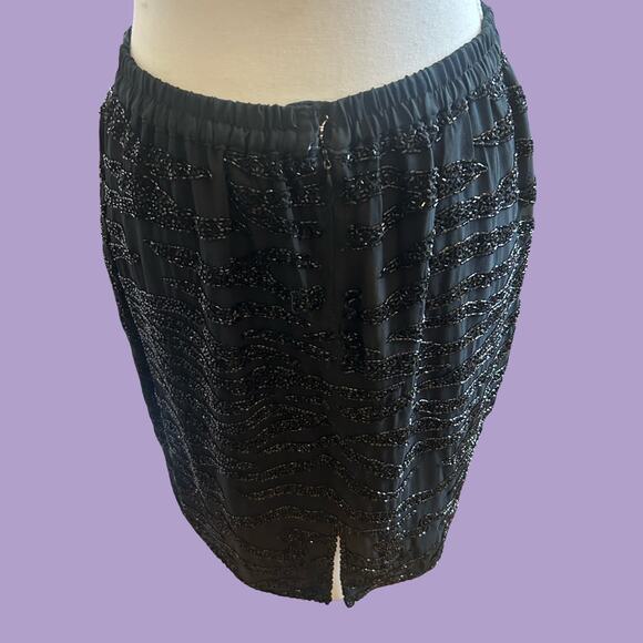 100% Silk Vintage 1980s Skirt - Picture 5 of 6